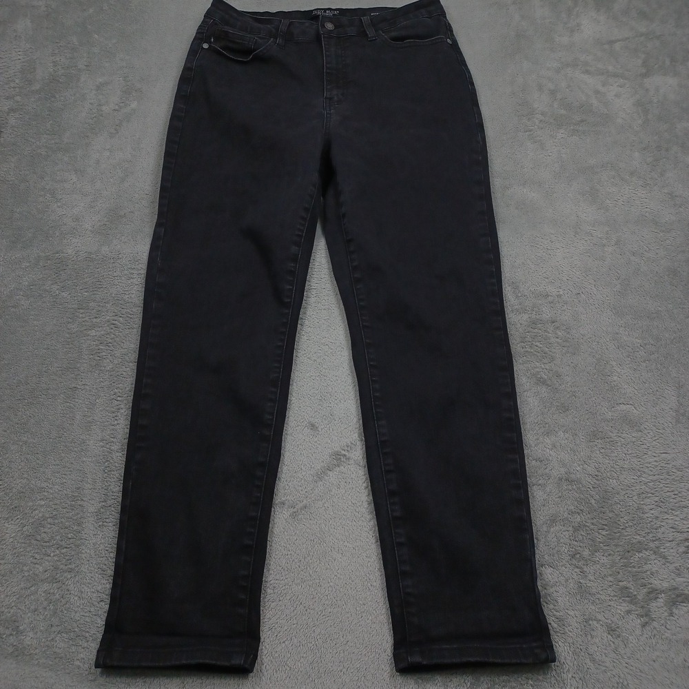 Judy Blue Jeans Womens 30 Black Denim Boyfriend Leg High Rise Preppy‎